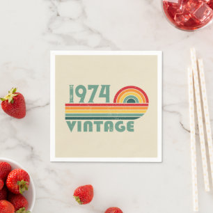 Serviette En Papier Cinquante personnalisés fête d'anniversaire vintag