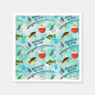 Serviette En Papier Cinquième anniversaire Jeu de pêche thème fête