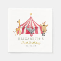 Cirque Aquarelle Anniversaire animaux mignons