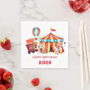 Serviette En Papier Cirque de Carnaval Anniversaire sous le Grand Chap