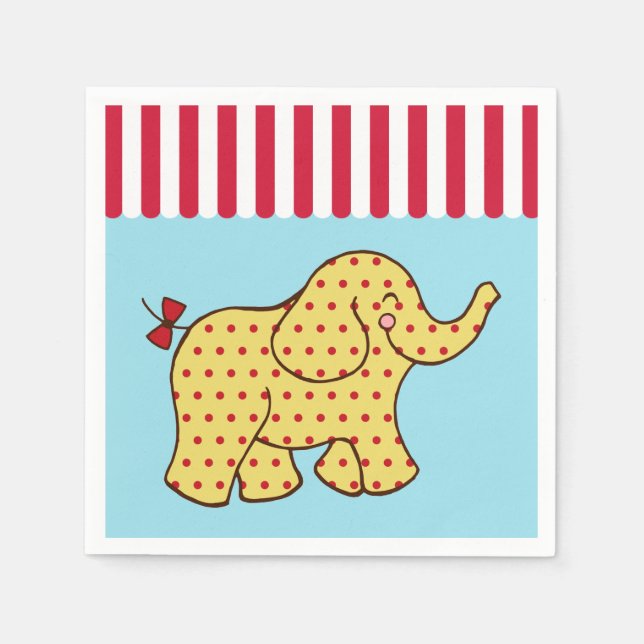 Serviette En Papier Cirque Elephant Anniversaire de fête Napkins (Devant)