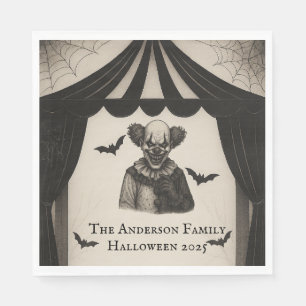 Serviette En Papier Cirque vintage Thème du Carnaval hanté Halloween