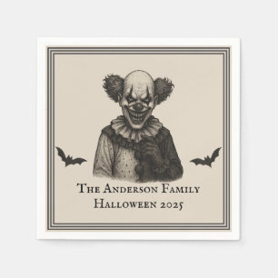 Serviette En Papier Cirque vintage   Thème du Carnaval hanté Halloween