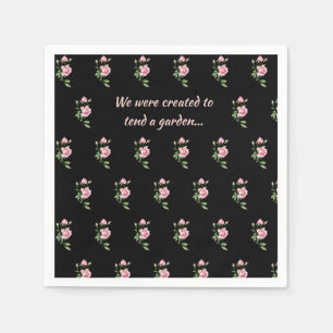 Serviette En Papier Citation chrétienne de fleur de rose rose jardin