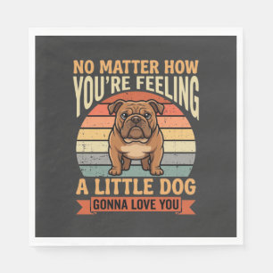 Serviette En Papier Citation d'amour de bouledogue drôle Rétro Chien