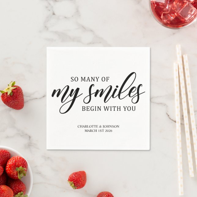Serviette En Papier Citation d'amour mariage (En situation)