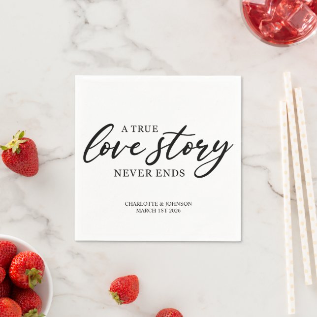 Serviette En Papier Citation d'amour mariage (En situation)