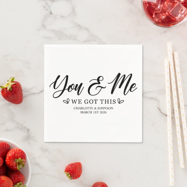 Serviette En Papier Citation d'amour mariage (En situation)