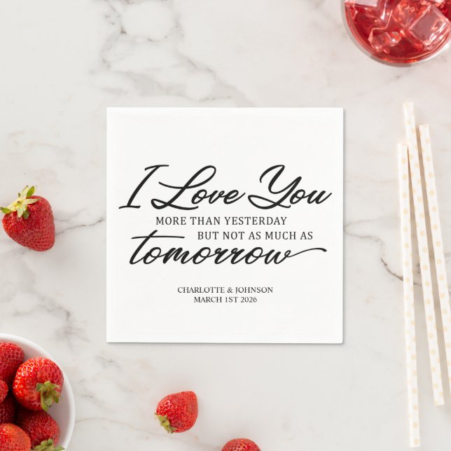 Serviette En Papier Citation d'amour mariage (En situation)