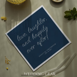 Serviette En Papier Citation d'amour Minimal typographique Navy Blue C