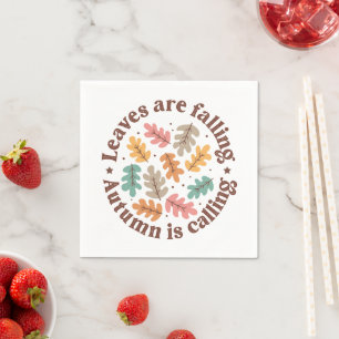 Serviette En Papier Citation d'automne Boho