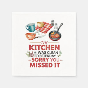 Serviette En Papier Citation de Cuisine amusante avec des ustensiles