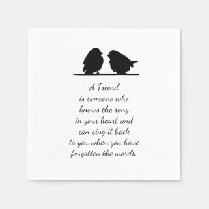 Serviette En Papier Citation de l'ami Chanson dans votre coeur et les 