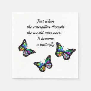 Serviette En Papier Citation d'encouragement pour papillon