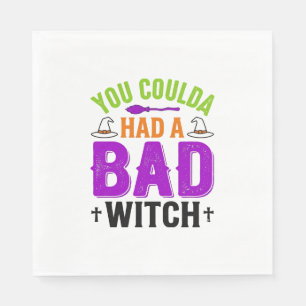 Serviette En Papier Citation drôle de sorcière méchante Halloween Desi