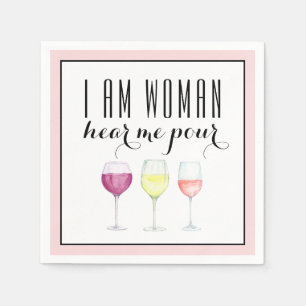 Serviette En Papier Citation drôle de vin de femme