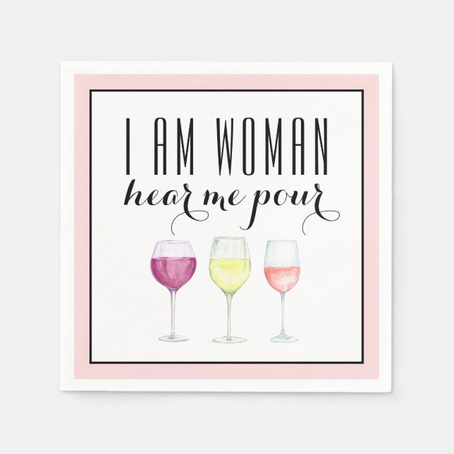 Serviette En Papier Citation drôle de vin de femme (Devant)