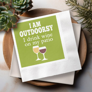 Serviette En Papier Citation drôle de vin - je bois du vin sur mon