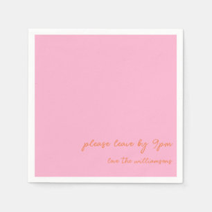Serviette En Papier Citation Drôle Introverti Humour Rose Orange Perso