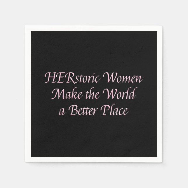 Serviette En Papier Citation féministe rose féminine - Historique (Devant)