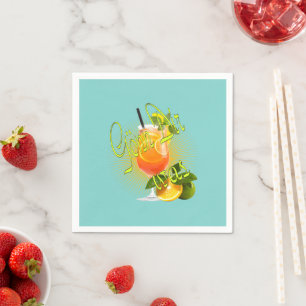 Serviette En Papier Citation, gâtez-vous avec un cocktail orange Party