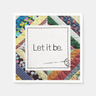Serviette En Papier Citation Inspirationnelle sur une courtepointe art