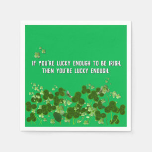 Serviette En Papier Citation irlandaise avec shamrock