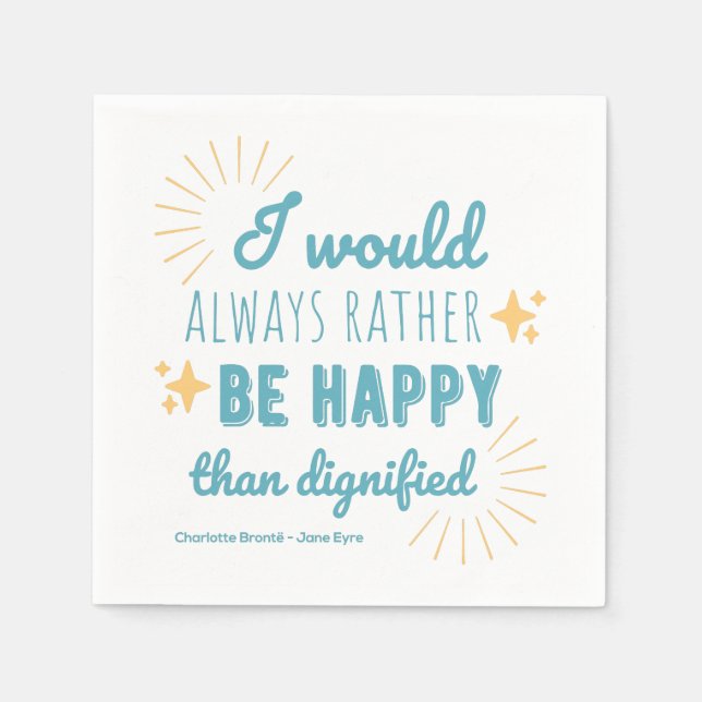 Serviette En Papier Citation Jane Eyre I - Blue Edition (Devant)