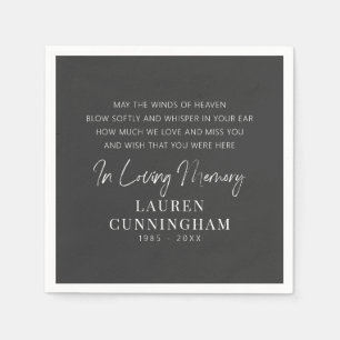 Serviette En Papier Citation Memorial Moderne Élégant Simple Chic