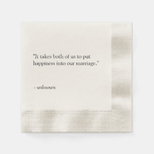 Serviette En Papier Citation personnalisée ou Chanson Lyrique Mariage
