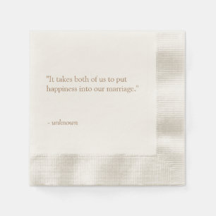 Serviette En Papier Citation personnalisée ou Mariage lyrique de chans