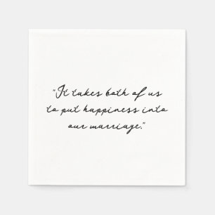 Serviette En Papier Citation Personnalisée ou Paroles de Chanson de Ma