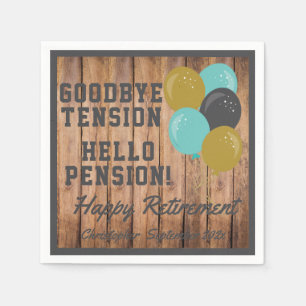 Serviette En Papier Citation Rustique De Retraite Et Ballons