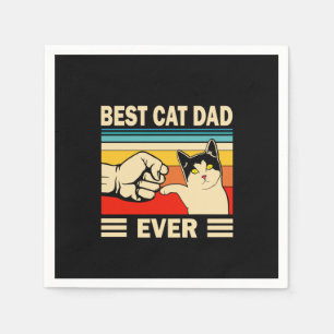 Serviette En Papier Citations de grand-père   Le meilleur papa chat de
