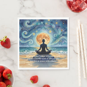Serviette En Papier Citations de yoga méditation ciel nocturne étoilé