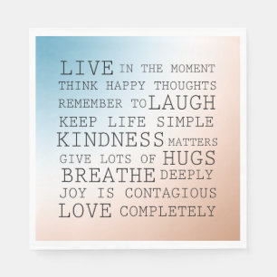 Serviette En Papier Citations Inspiration Blue Brown Ombre