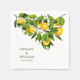 Serviette En Papier Citron Citrus Fruit Cocktail Party Napkins