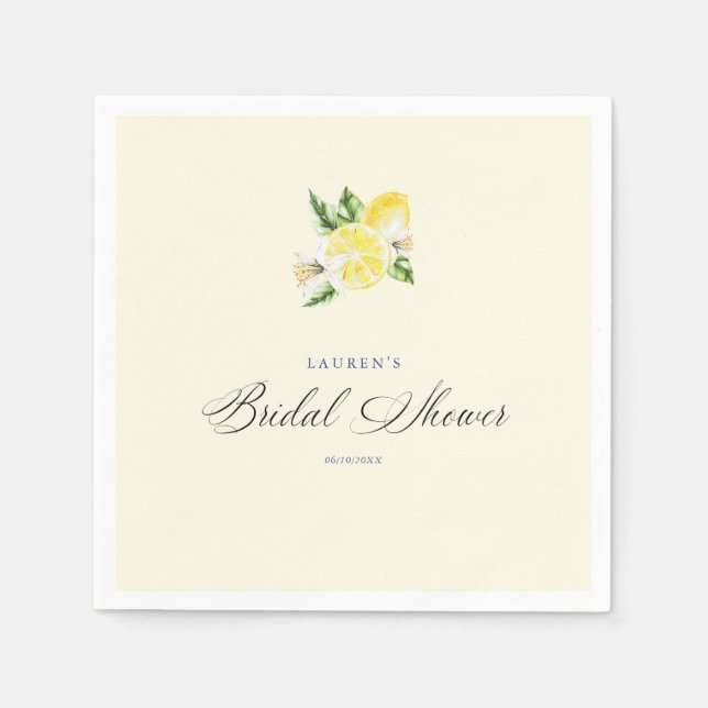 Serviette En Papier Citron méditerranéen douche nuptiale italienne (Devant)