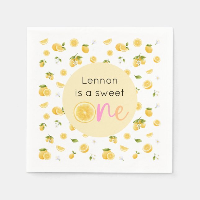 Serviette En Papier Citron sucré un anniversaire fête (Devant)