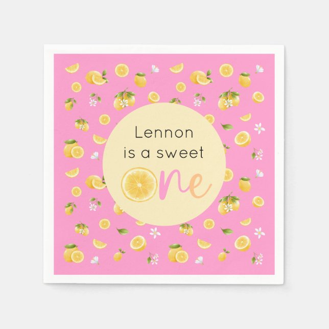 Serviette En Papier Citron sucré un anniversaire fête (Devant)