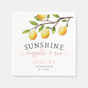 Serviette En Papier Citron Thème Fille Anniversaire Serviettes