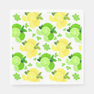 Serviette En Papier Citron vert fruit jaune citron