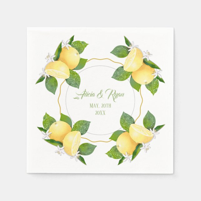 Serviette En Papier Citrons agrumes Fruit Botanique (Devant)