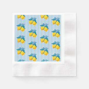 Serviette En Papier Citrons jaunes d'Amalfi de style méditerranéen