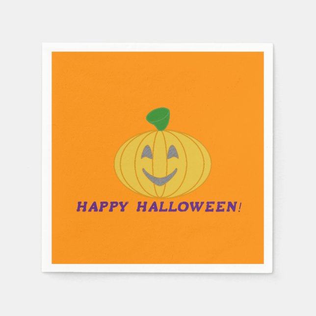 Serviette En Papier Citrouille (Devant)