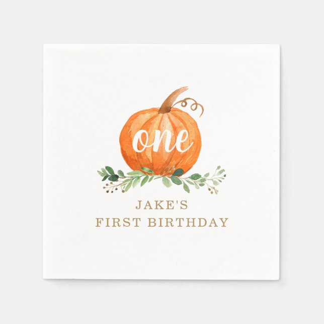 Serviette En Papier Citrouille Anniversaire Napkin N'importe quel âge (Devant)