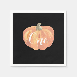 Serviette En Papier Citrouille Automne Premier Anniversaire Fête Orang
