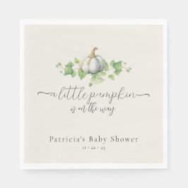 Serviette En Papier Citrouille blanc Rustique Baby shower agricole