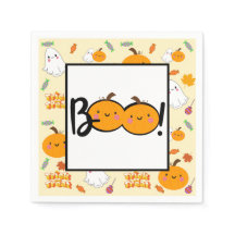 Citrouille Boo Halloween Party Napkins