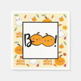 Serviette En Papier Citrouille Boo Halloween Party Napkins